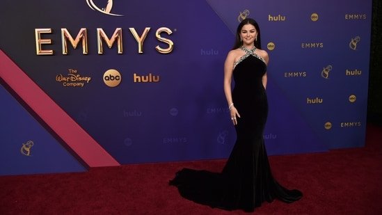 Selena Gomez arrives at the 76th Primetime Emmy Awards. (Richard Shotwell/Invision/AP) Selena Gomez arrives at the 76th Primetime Emmy Awards. (Richard Shotwell/Invision/AP)